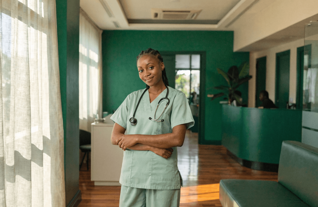 A Nafara physiotherapist in a Lagos clinic
